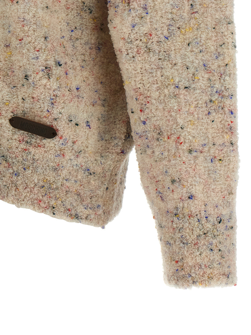 Cardigan en Laine Vierge Beige Moschino
