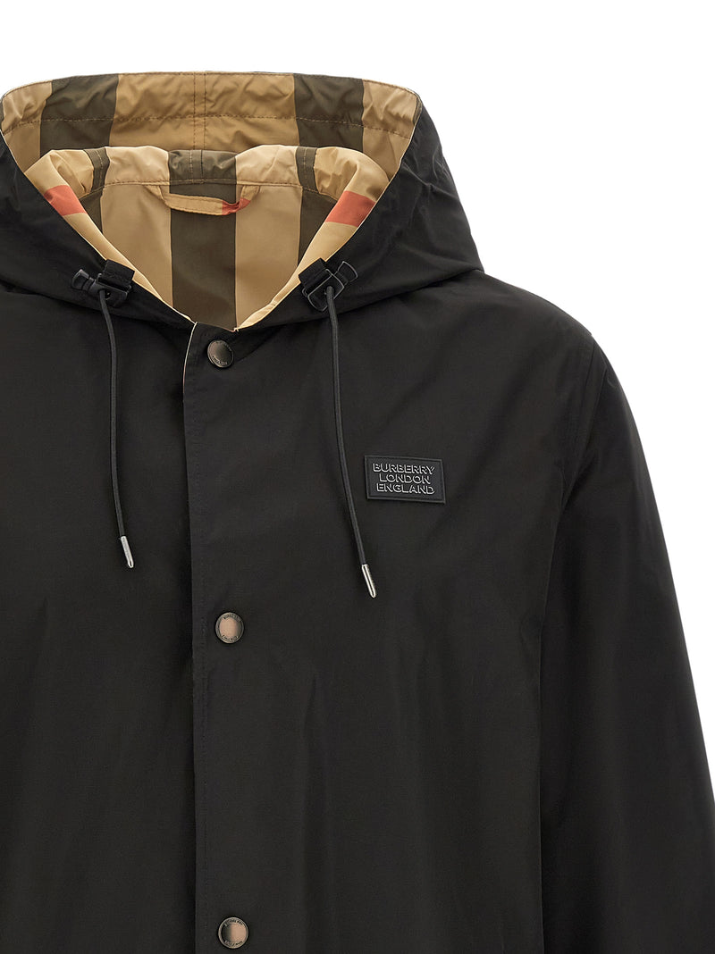 Burberry Elmhurst Black Reversible Hooded Jacket