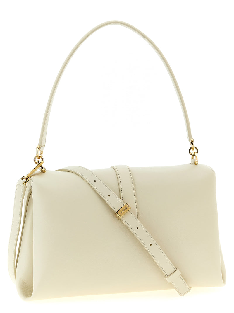 Ferragamo White Calfskin Shoulder Bag - TH (M) Model