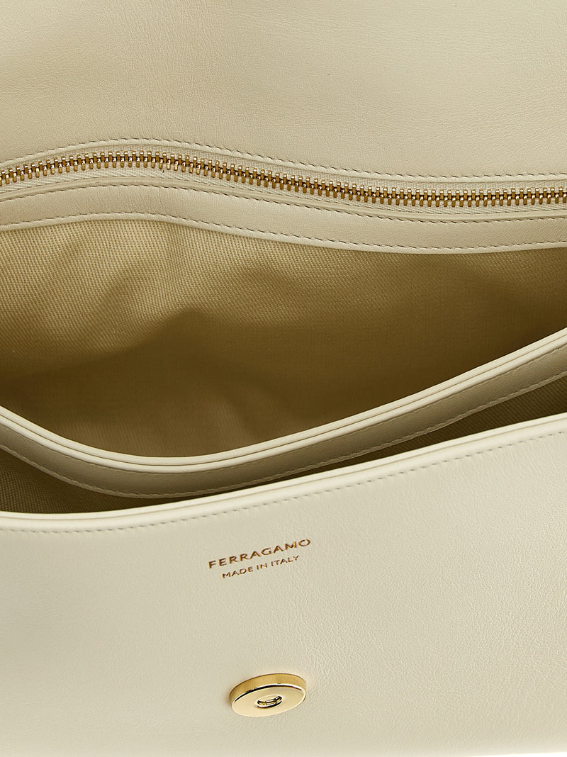 Ferragamo White Calfskin Shoulder Bag - TH (M) Model