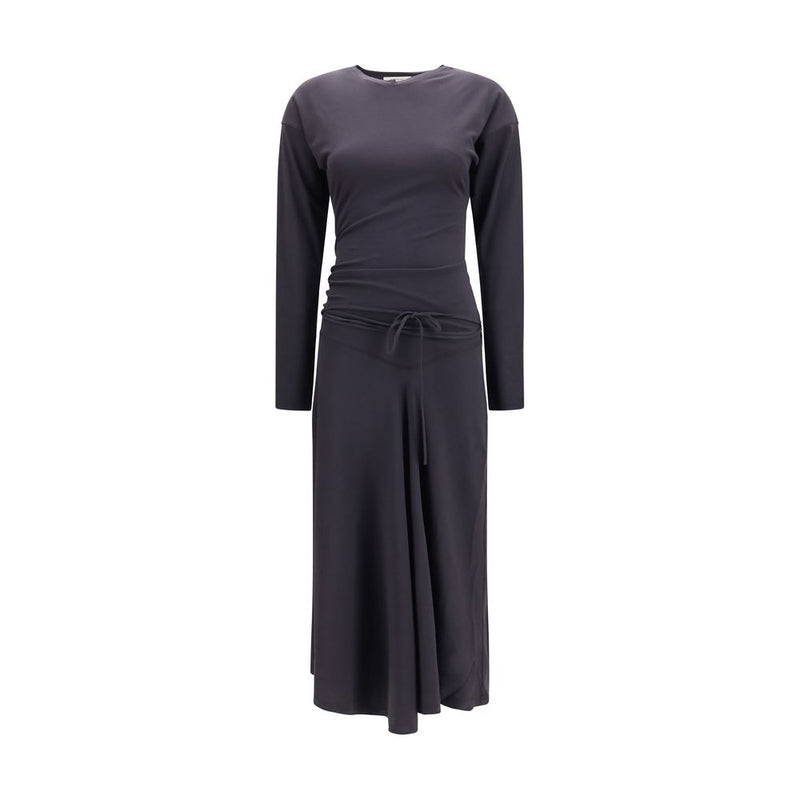 Lemaire Gray Cotton Draped Long Casual Dress