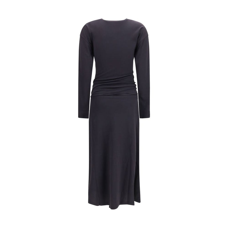 Lemaire Gray Cotton Draped Long Casual Dress