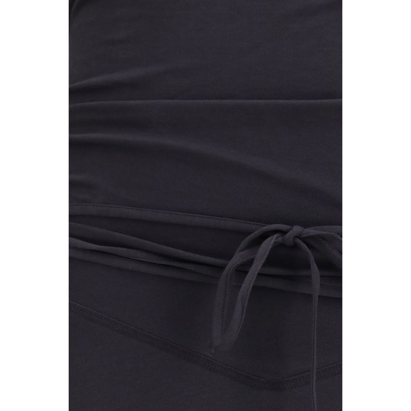 Lemaire Gray Cotton Draped Long Casual Dress