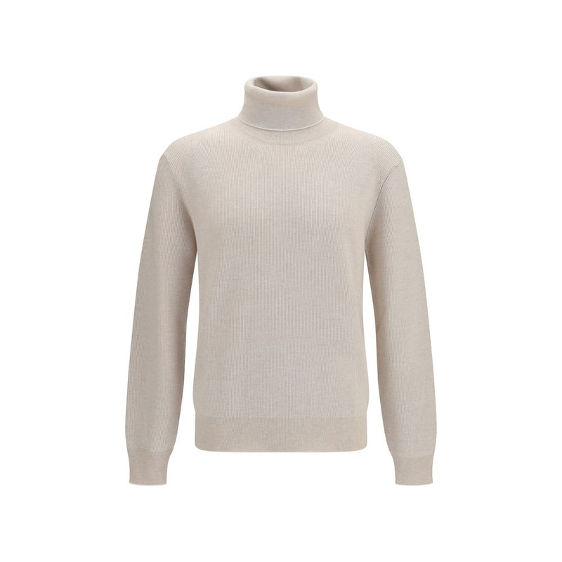 Brioni Beige Cashmere Turtleneck Sweater for Men