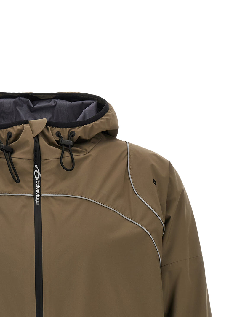 Balenciaga Gray Techwear Zip-Up Parka for Men