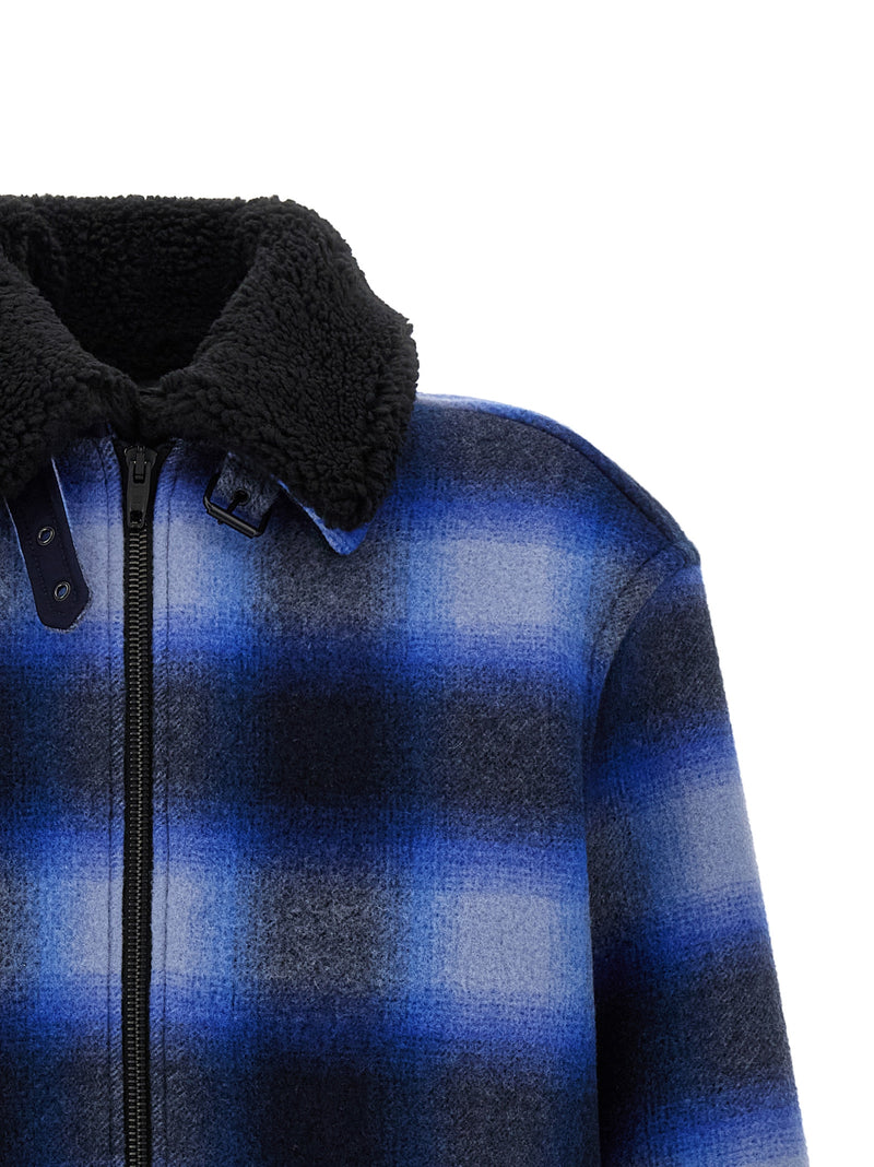 Balenciaga Blue Virgin Wool Bomber Jacket for Men