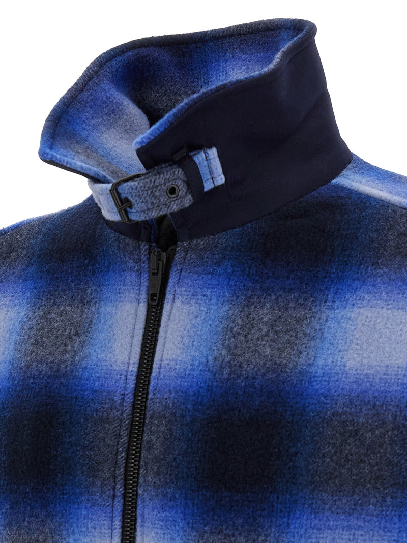 Balenciaga Blue Virgin Wool Bomber Jacket for Men
