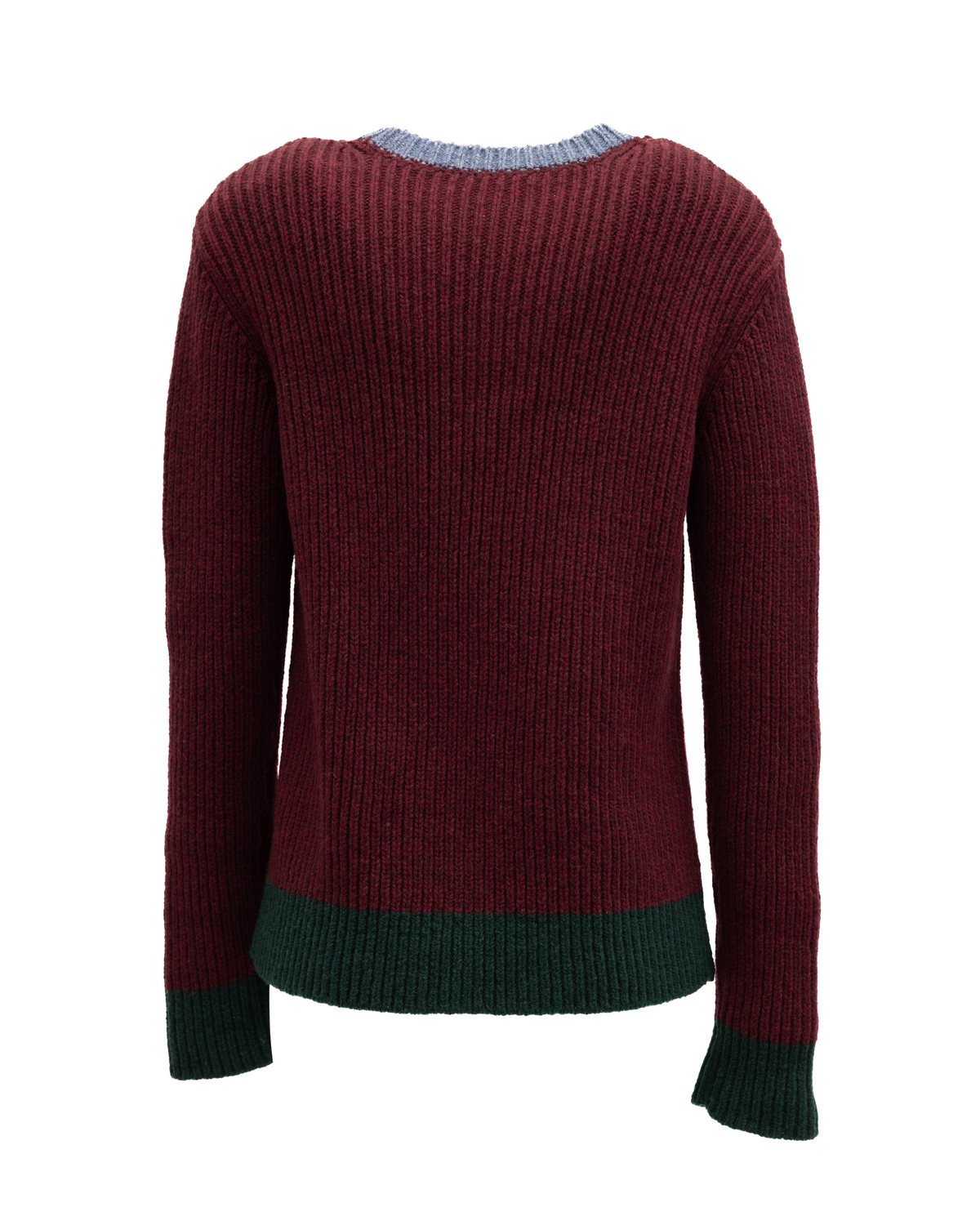 Valentino Garavani Burgundy Ribbed Knit Sweater