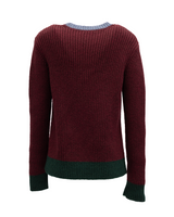 Valentino Garavani Burgundy Ribbed Knit Sweater