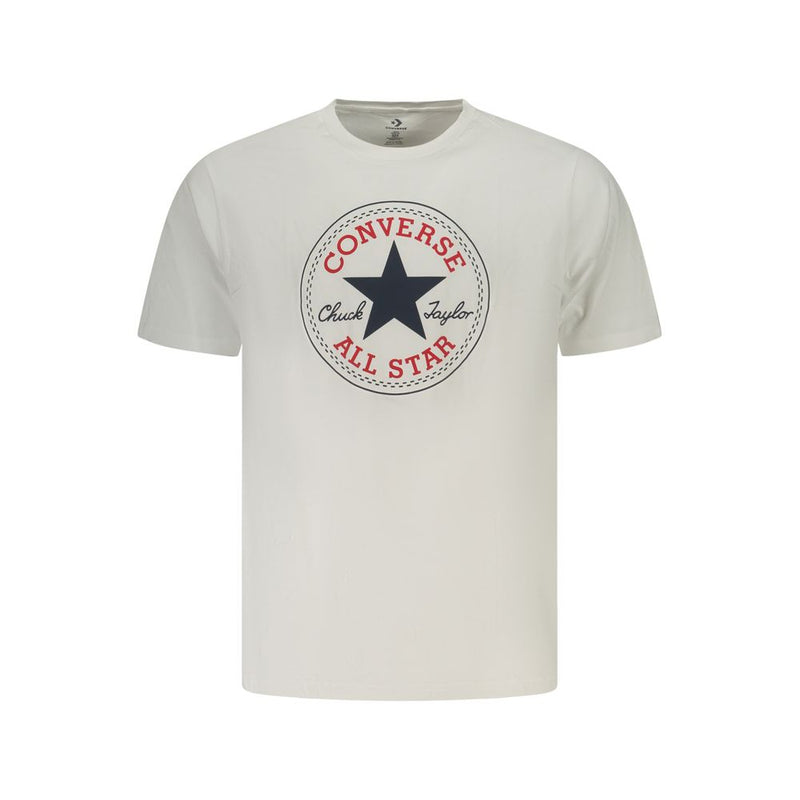 Converse White Cotton Men's T-Shirt - Classic Crew Neck