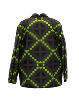 Valentino Garavani Green Geometric Button-Up Jacket