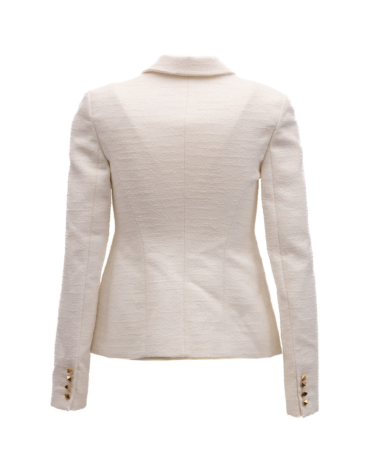 Valentino Garavani Off-White Tailored Blazer with Gold Stud Buttons