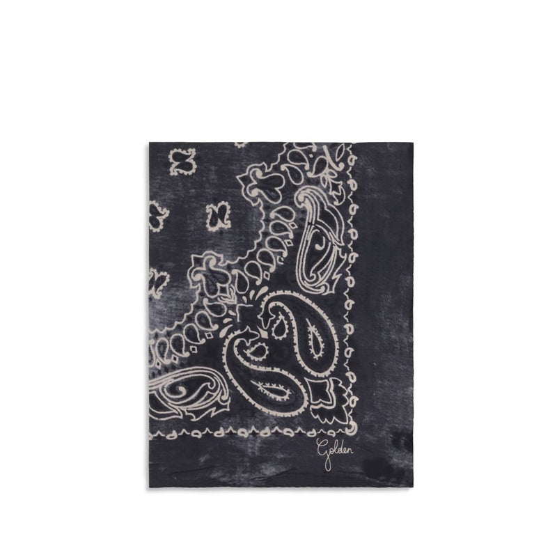 Golden Goose Gray Silk Scarf - Paisley Print