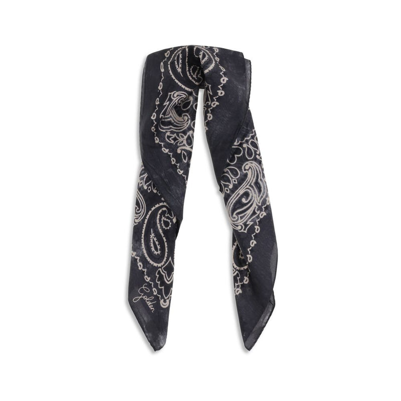 Golden Goose Gray Silk Scarf - Paisley Print