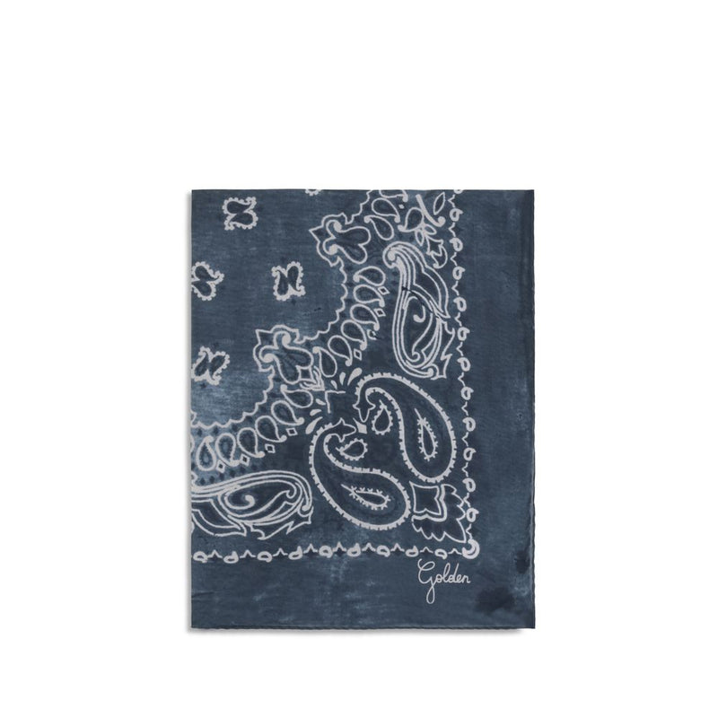 Golden Goose Blue Silk Scarf - Paisley Print