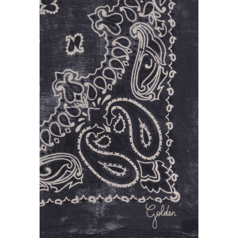 Golden Goose Gray Silk Scarf - Paisley Print