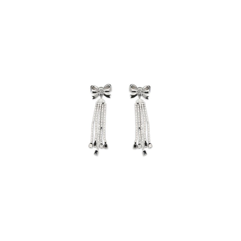 Boucles d'oreilles en laiton argenté Self-Portrait avec cristaux