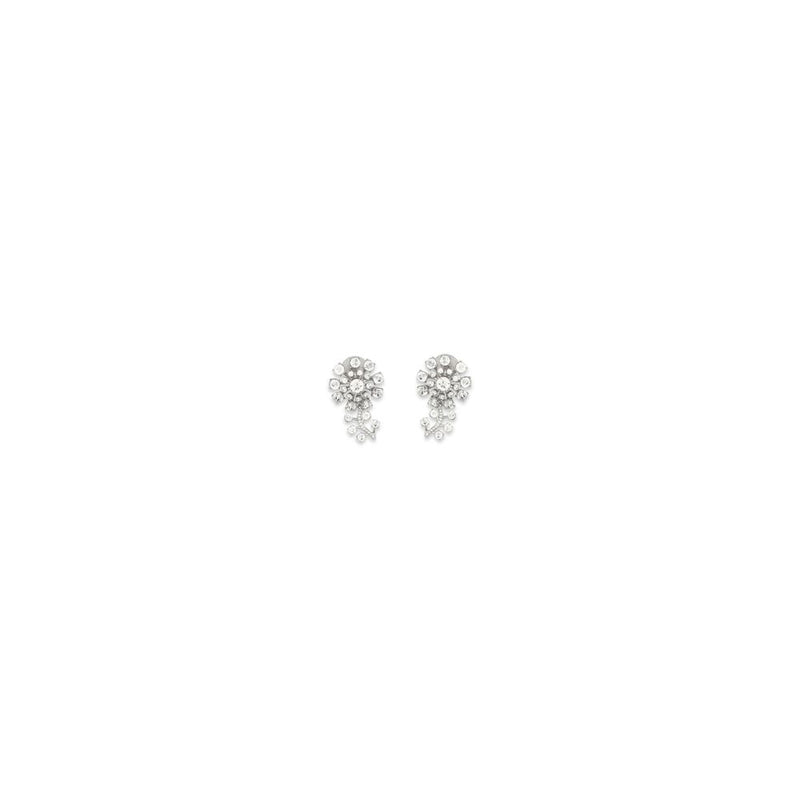 Self-Portrait Silver Brass Crystal Flower Earrings
