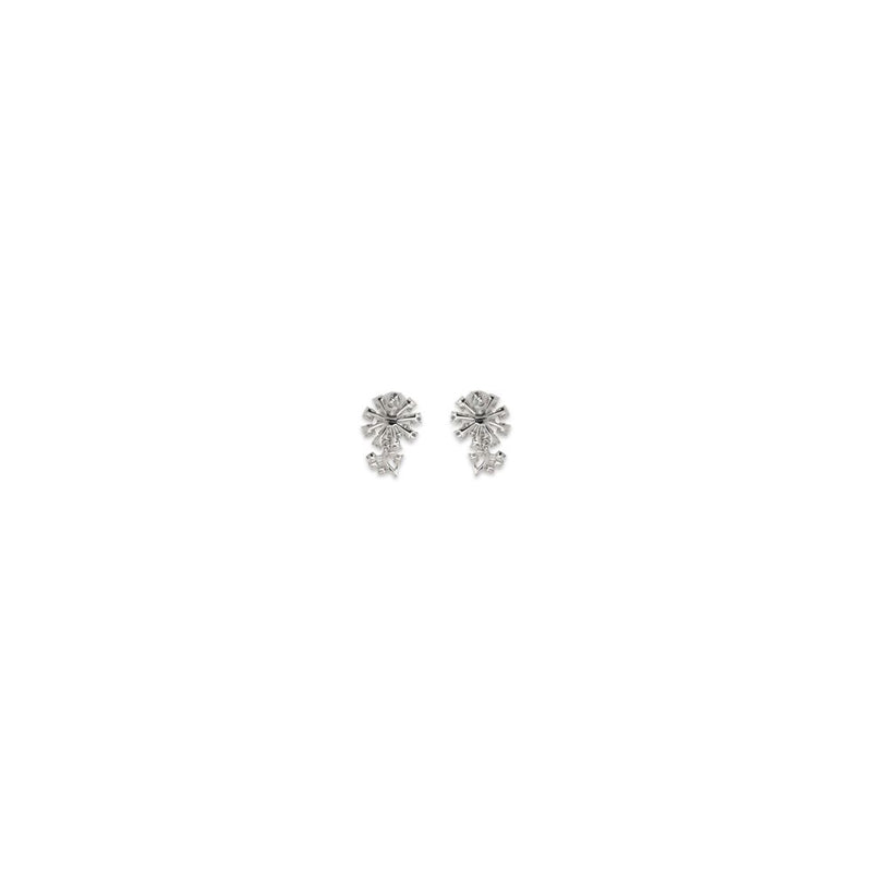 Self-Portrait Silver Brass Crystal Flower Earrings