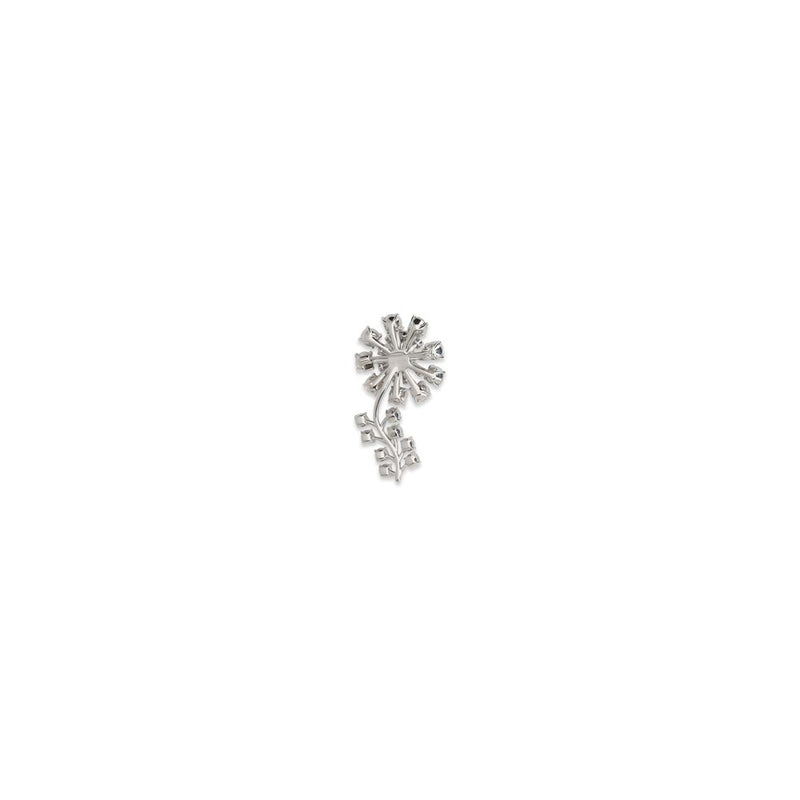 Self-Portrait Silver Brass Flower Brooch with Crystals