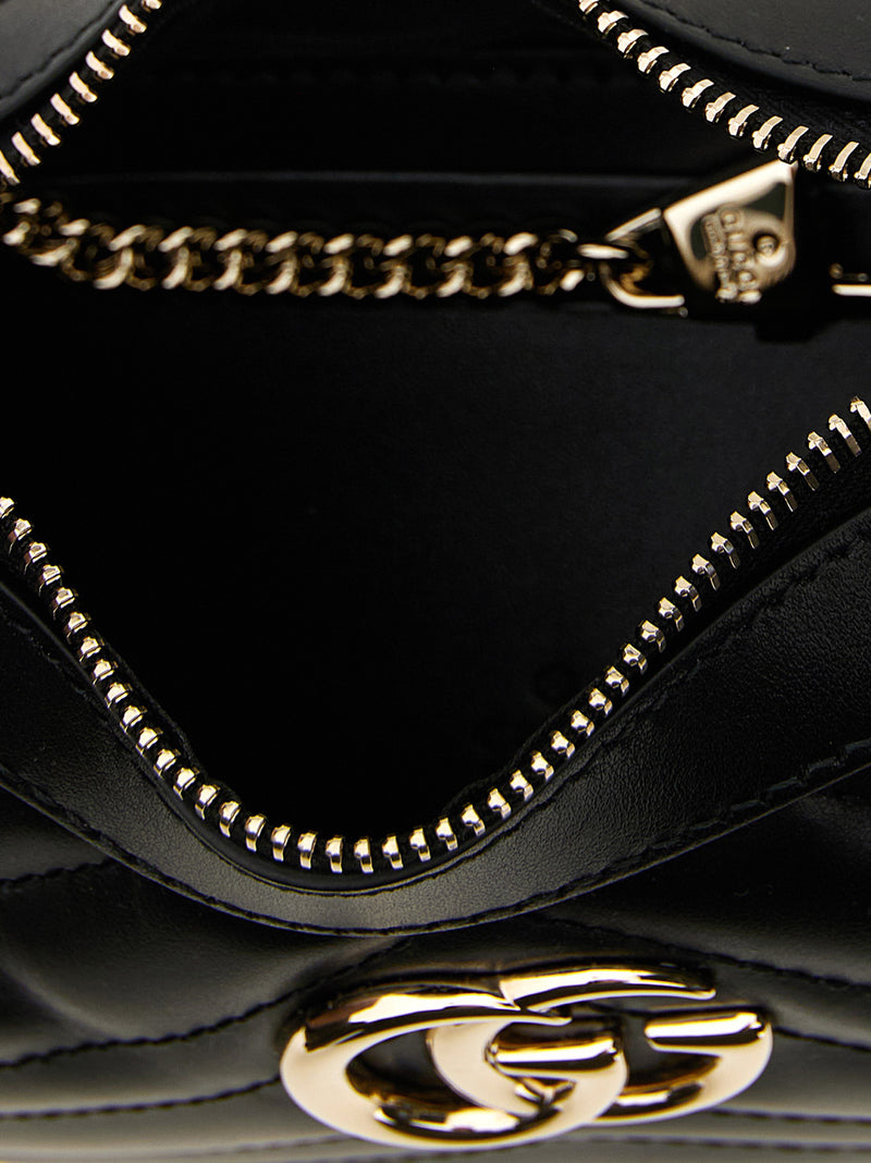 Gucci Black Calfskin Small ‘GG Marmont’ Shoulder Bag