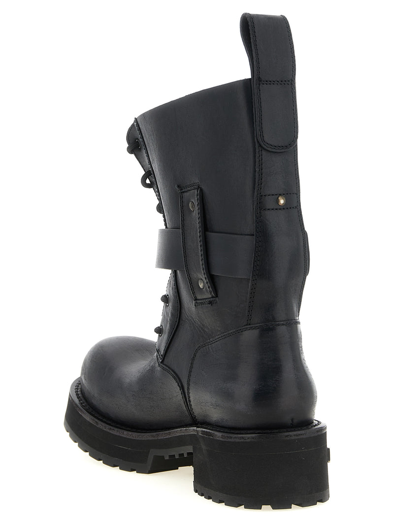 Balenciaga Black Calfskin Venom Bootie Laceup Ankle Boots