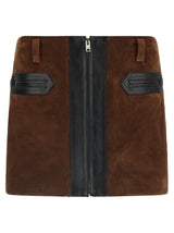 Marni Brown Calfskin Long Skirt