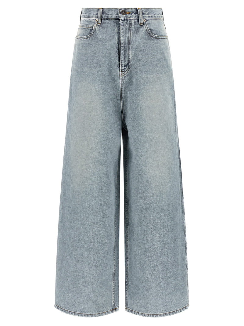 Balenciaga Blue Cotton Relaxed Fit Jeans for Women