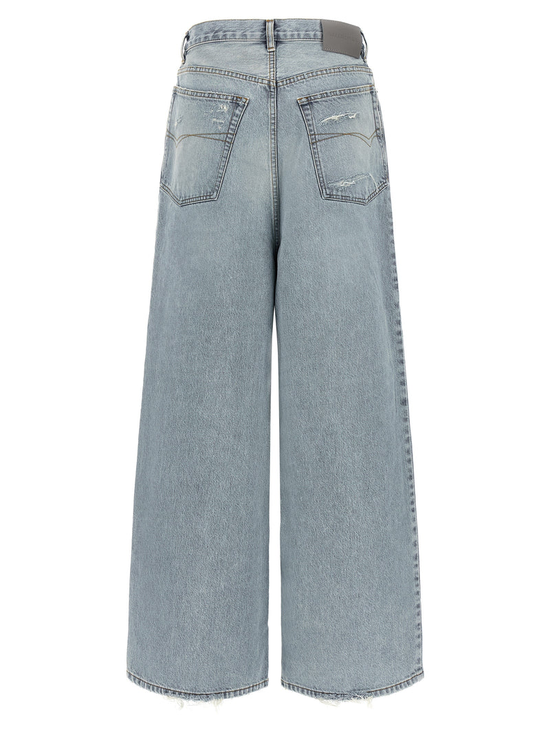 Balenciaga Blue Cotton Relaxed Fit Jeans for Women