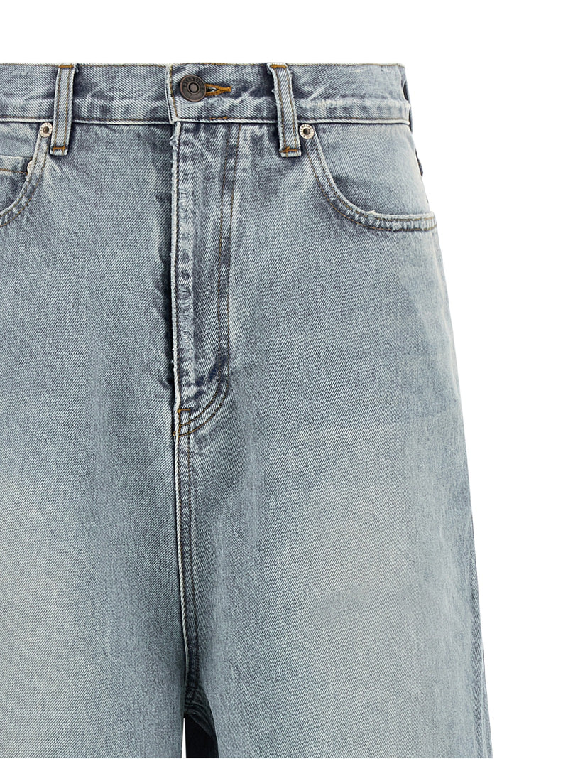 Balenciaga Blue Cotton Relaxed Fit Jeans for Women