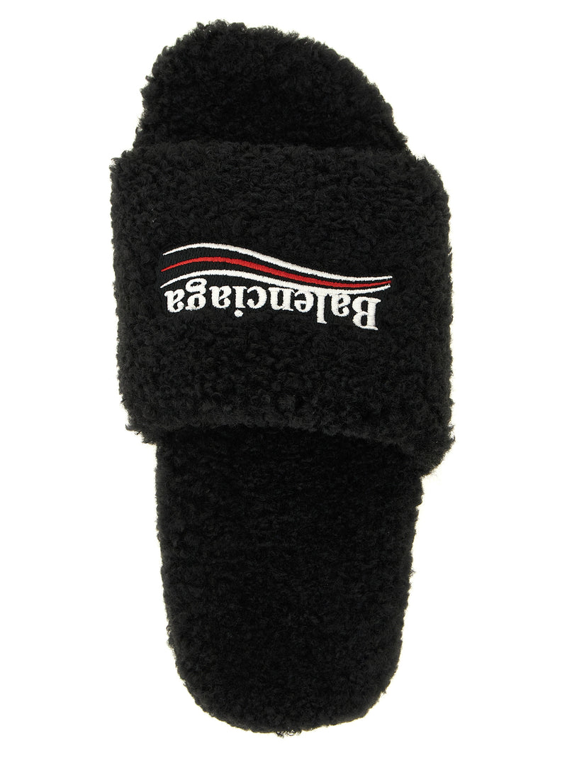 Balenciaga Black Polyester Slides for Women