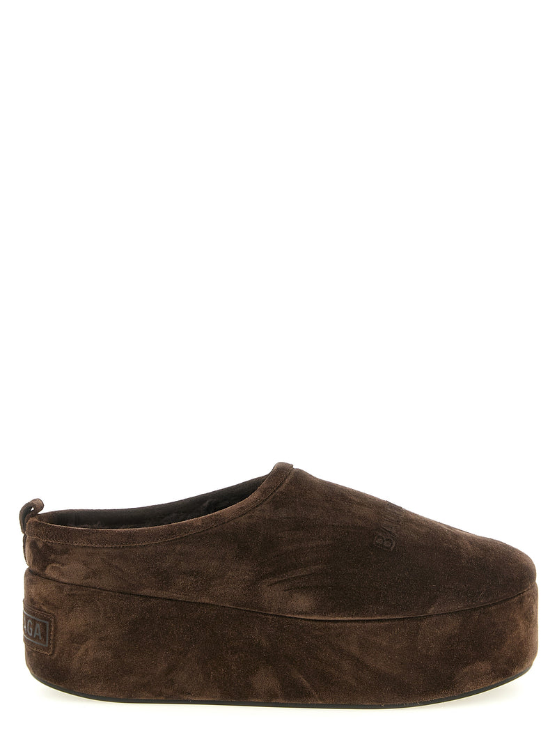Balenciaga Brown Calfskin Mules - Alaska Platform Slide