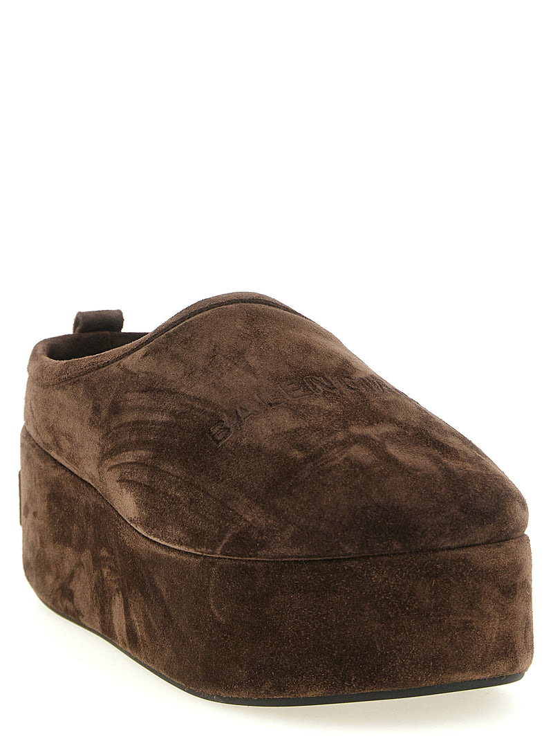 Balenciaga Brown Calfskin Mules - Alaska Platform Slide