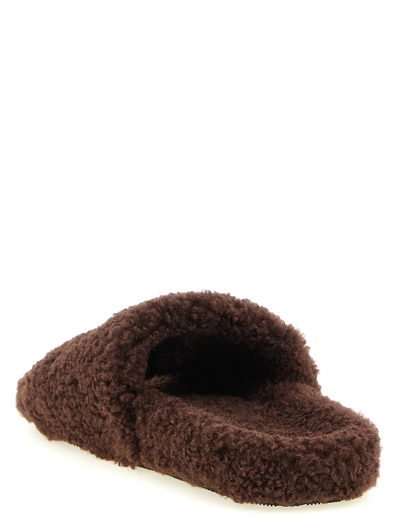 Balenciaga Aperto Brown Polyester Slides for Women