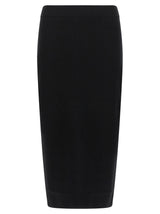 Max Mara Black Viscose Midi Skirt