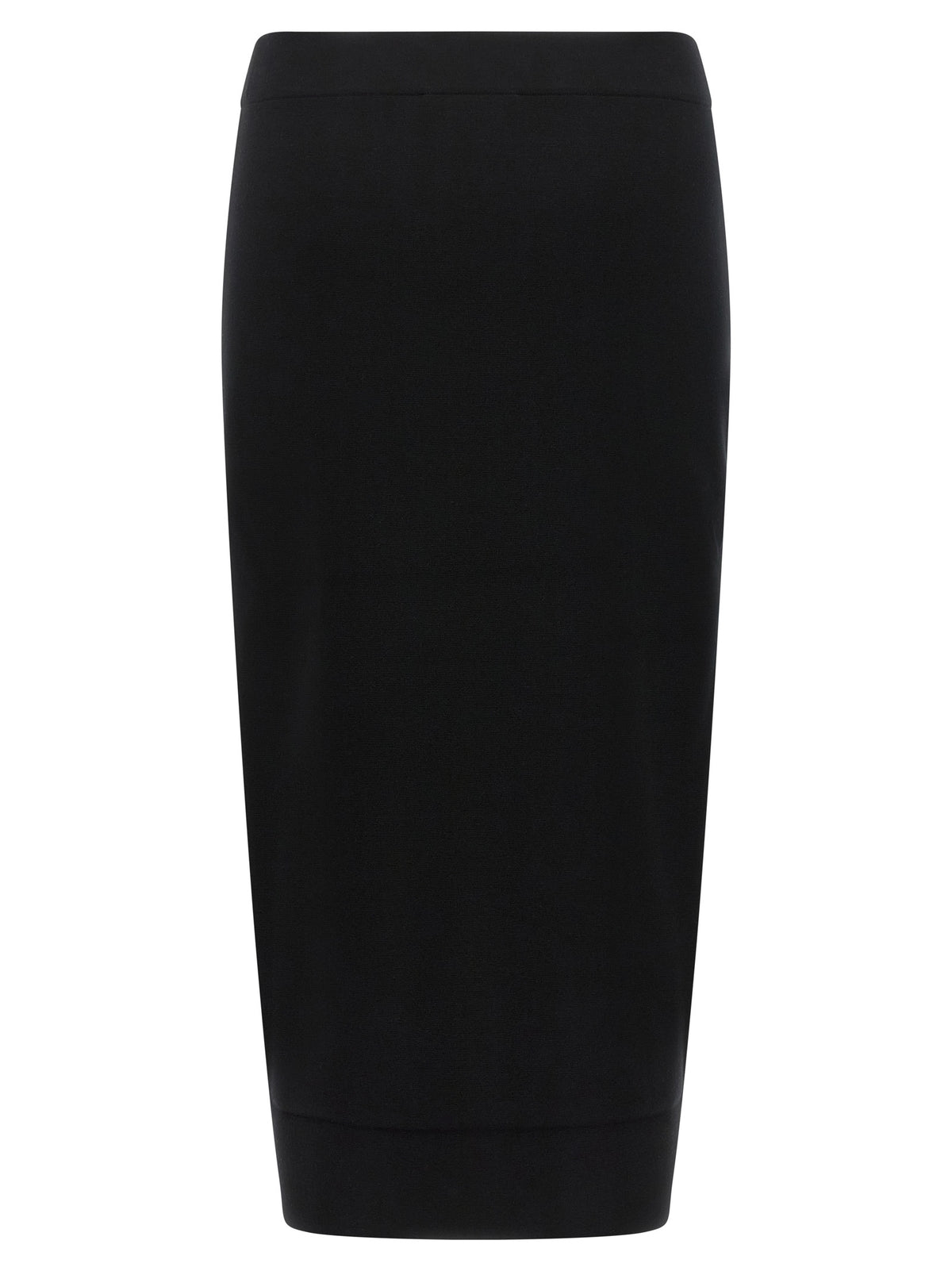 Max Mara Black Viscose Midi Skirt