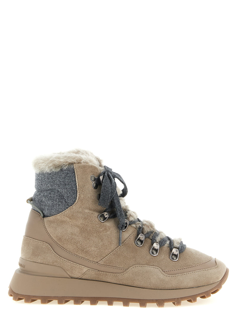 Brunello Cucinelli Beige Calfskin Ankle Boots for Women