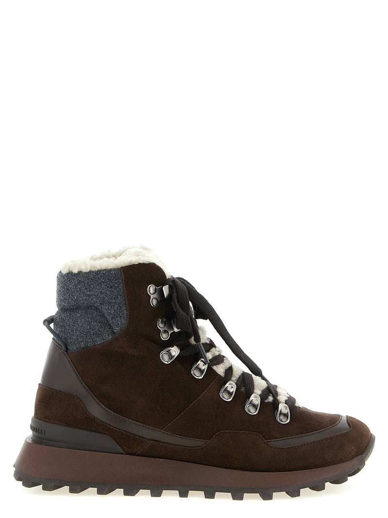 Brunello Cucinelli Brown Calfskin Ankle Boots for Women
