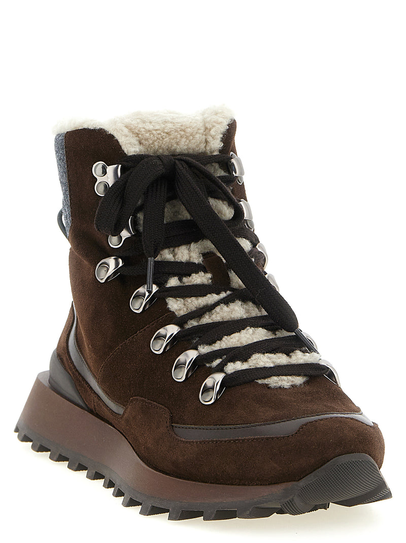 Brunello Cucinelli Brown Calfskin Ankle Boots for Women