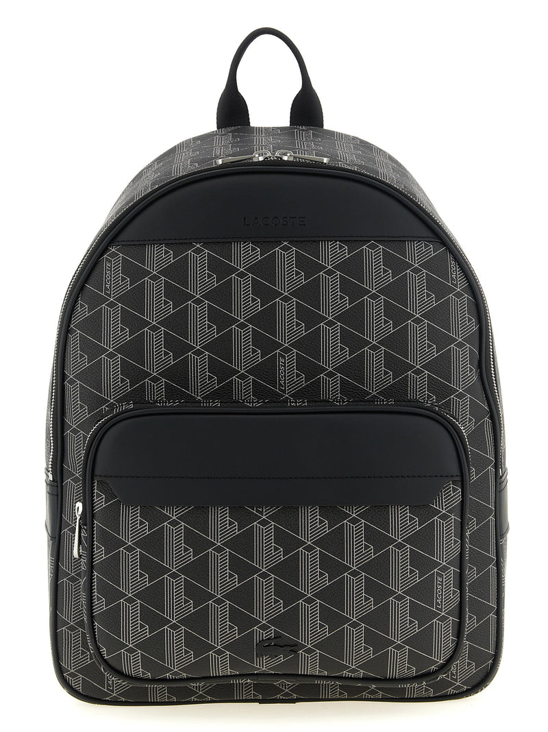 Lacoste Black PVC Backpack - Chic Urban Style