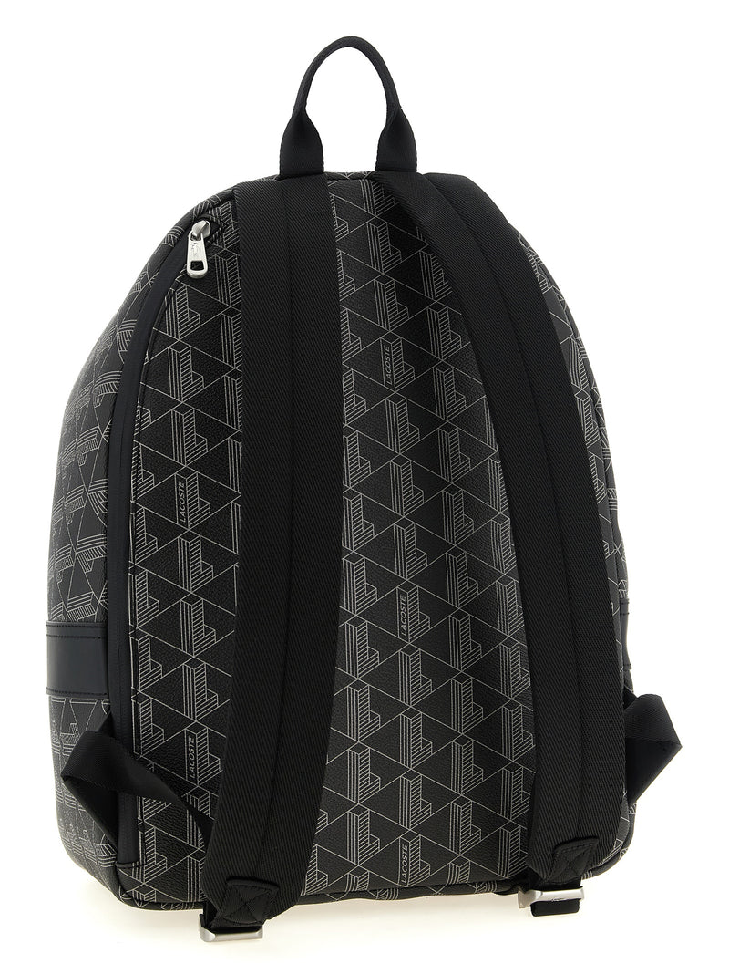 Lacoste Black PVC Backpack - Chic Urban Style