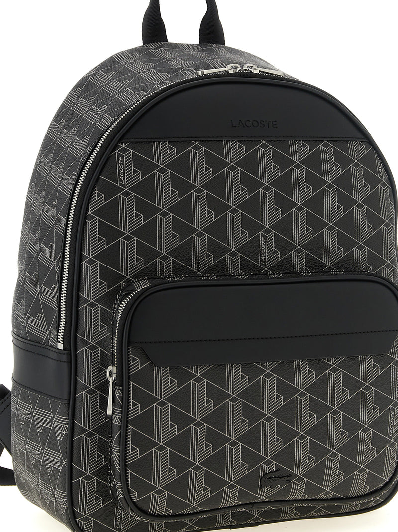 Lacoste Black PVC Backpack - Chic Urban Style