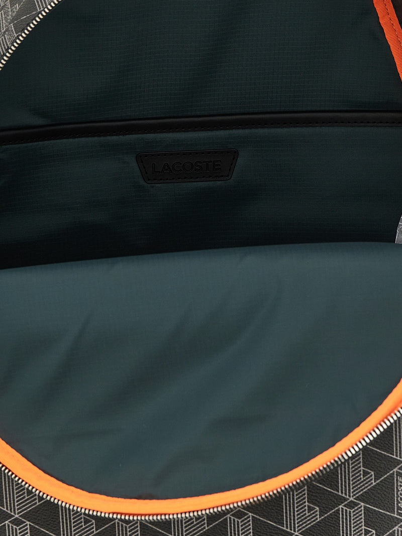 Lacoste Black PVC Backpack - Chic Urban Style