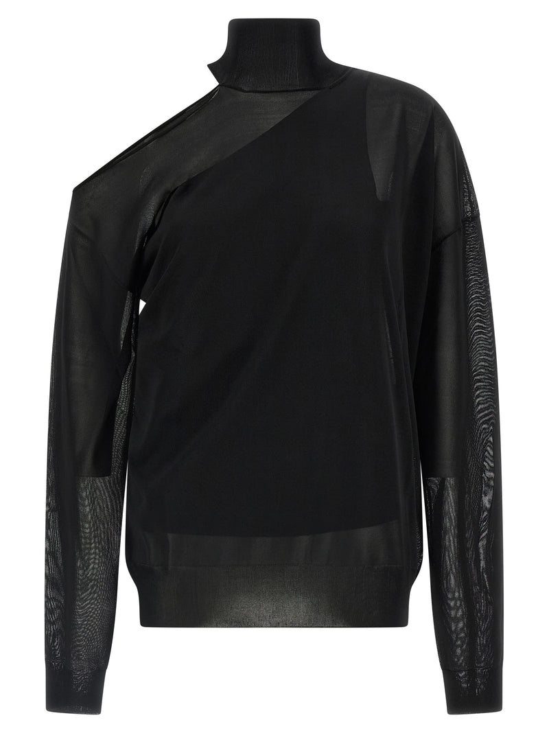 Fendi Black Viscose Cardigan - Asymmetrical Design