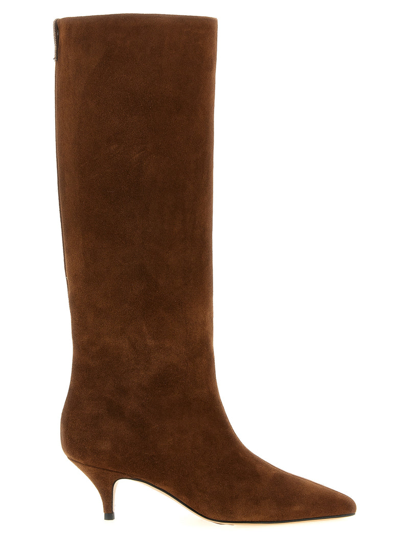 Fabiana Filippi Brown Suede Leather Over The Knee Boots