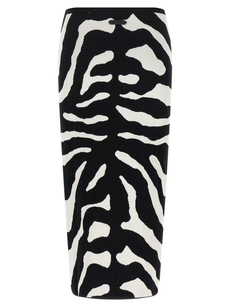 Moschino Bicolor Viscose Midi Skirt - Bold Zebra Print