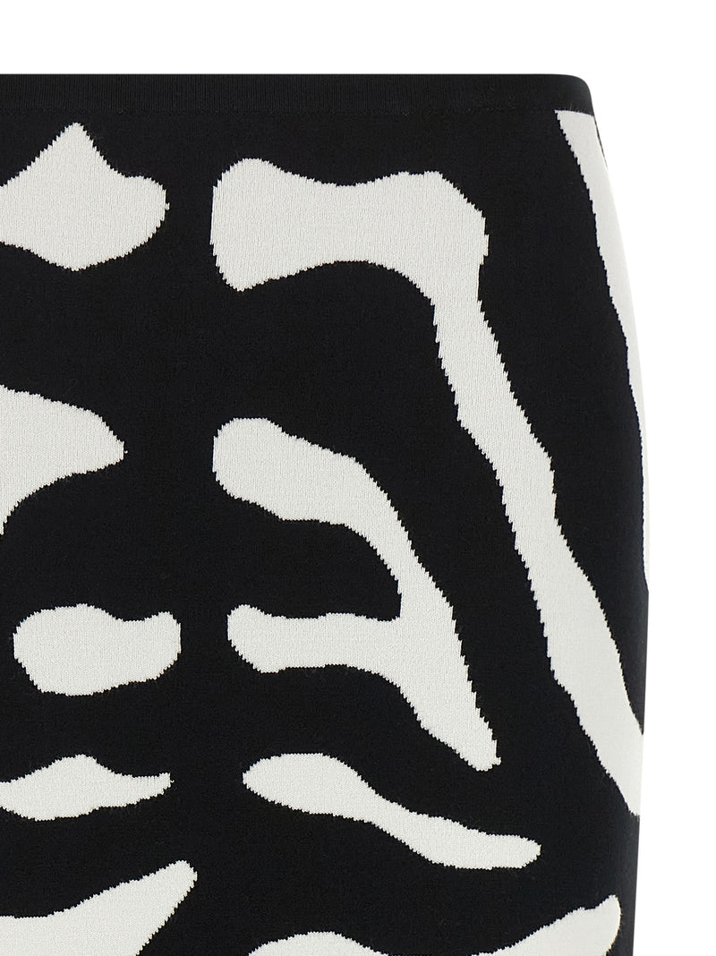 Moschino Bicolor Viscose Midi Skirt - Bold Zebra Print