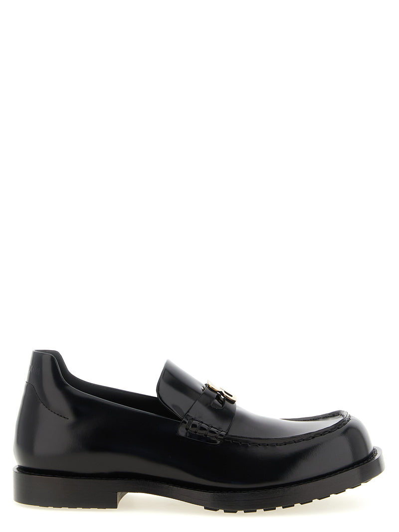 Balenciaga Black Calfskin Slip-On Loafers for Women