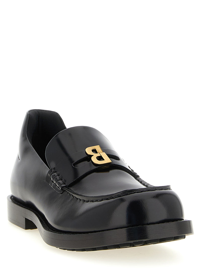 Balenciaga Black Calfskin Slip-On Loafers for Women