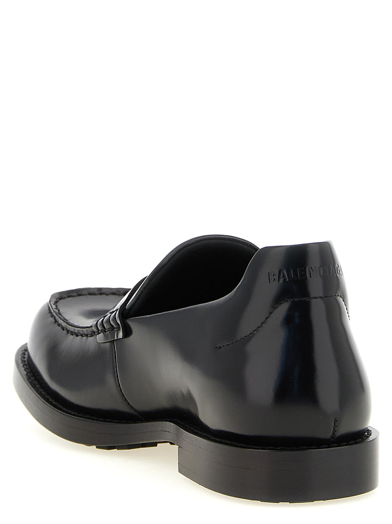 Balenciaga Black Calfskin Slip-On Loafers for Women